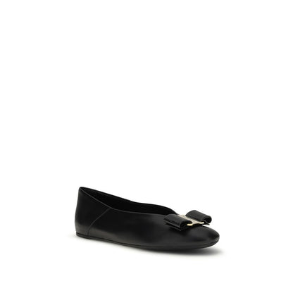 Black Calf Leather Bos Taurus Ballet Flats