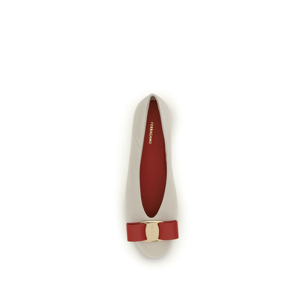 White Calf Leather Bos Taurus Ballet Flats