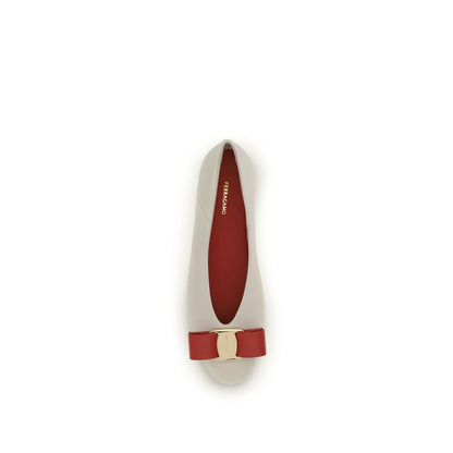 White Calf Leather Bos Taurus Ballet Flats