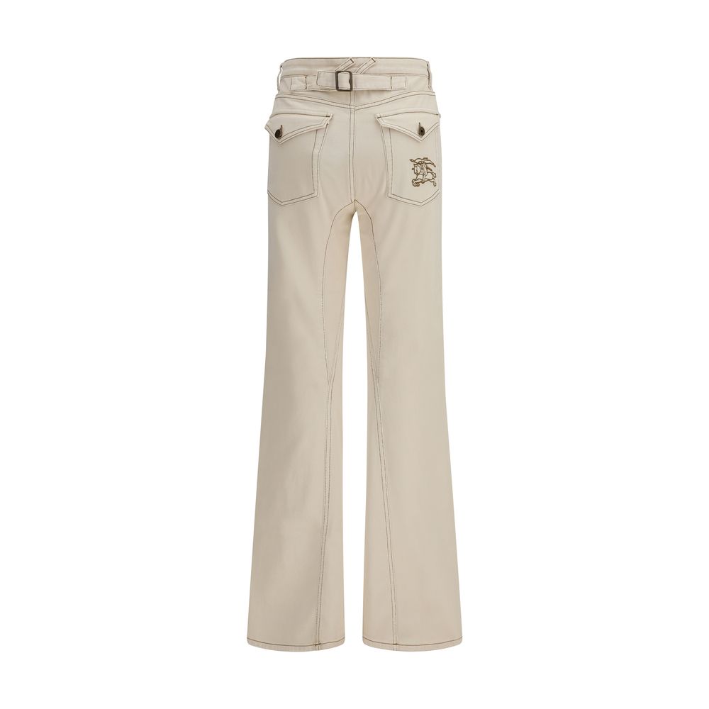 Beige Cotton Bootcut Jeans