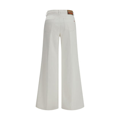 White Cotton Flared Jeans