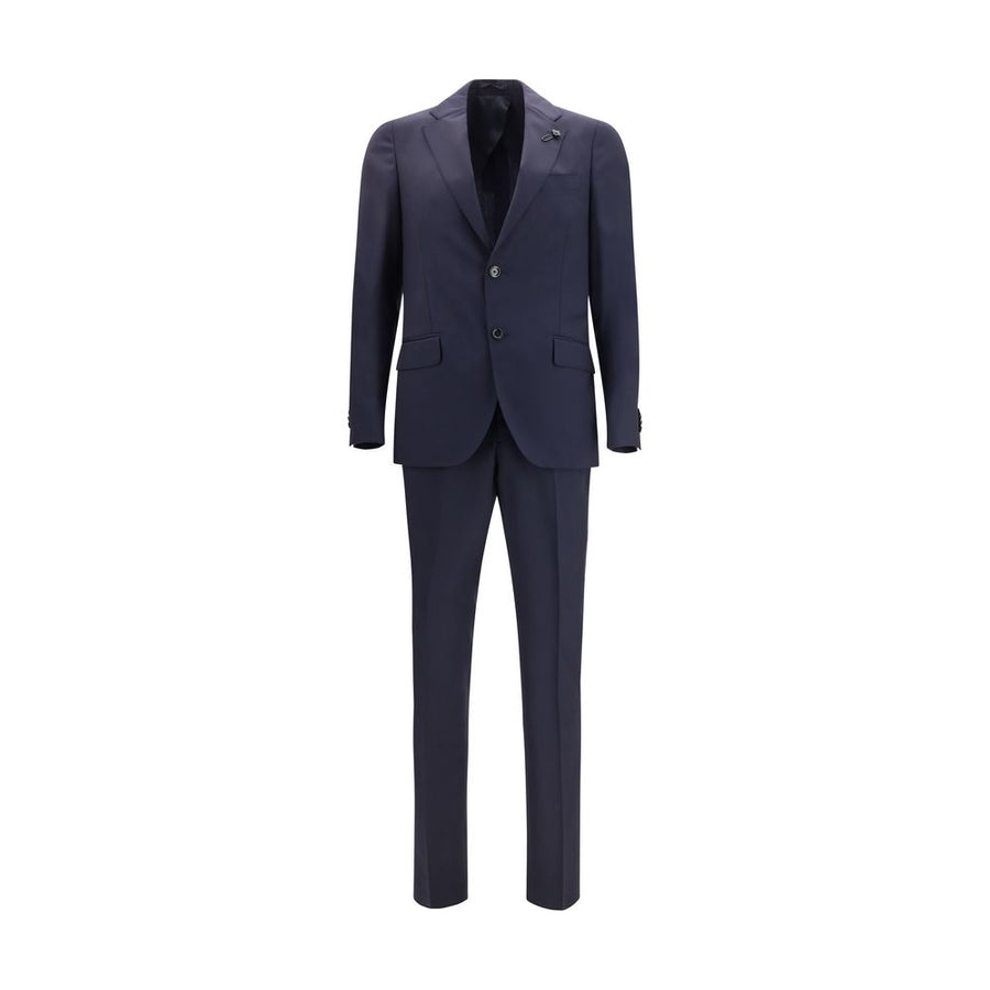 Blue Fleece Wool Two-Piece Suit