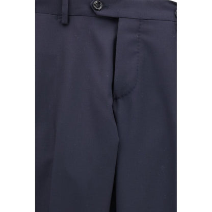 Blue Fleece Wool Two-Piece Suit