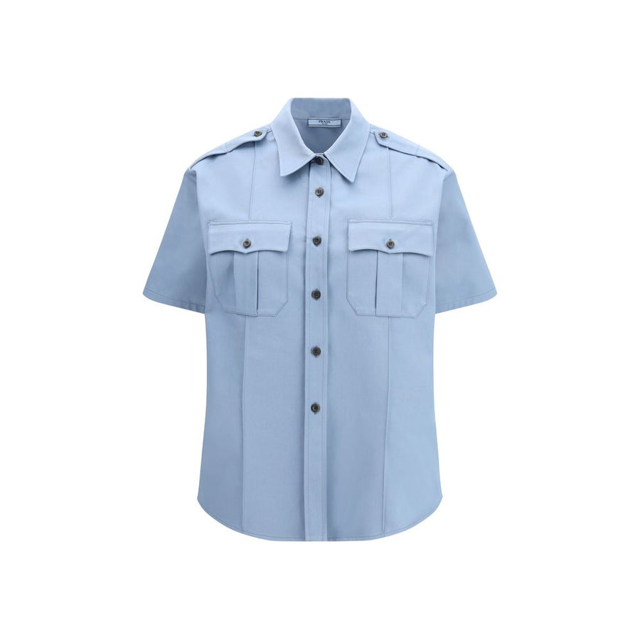 Blue Cotton Shortsleeve Shirt