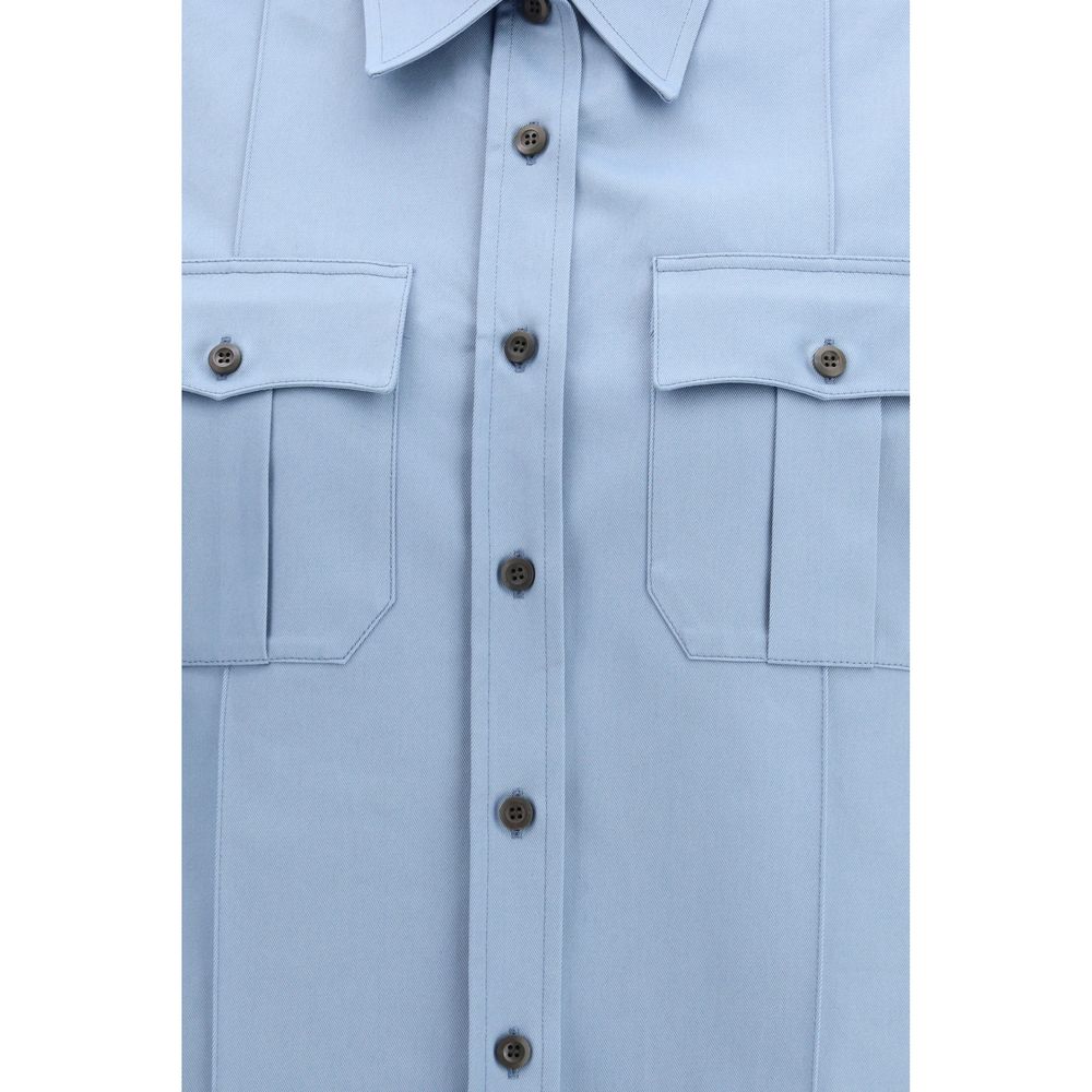 Blue Cotton Shortsleeve Shirt