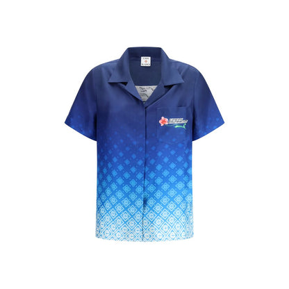 Blue Silk Polo Shirt