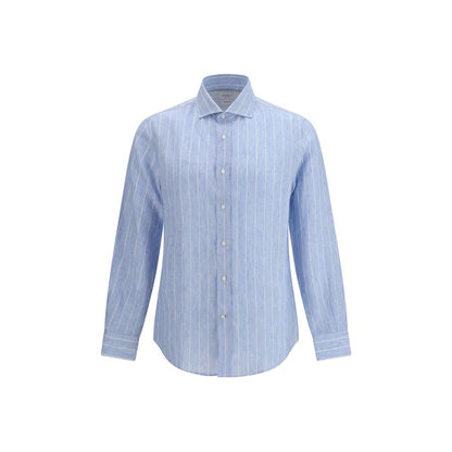 Blue Linen Pattern Shirt