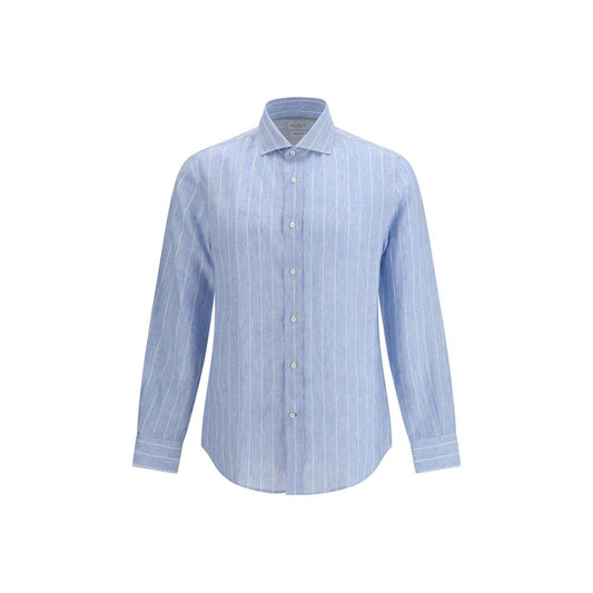Blue Linen Pattern Shirt