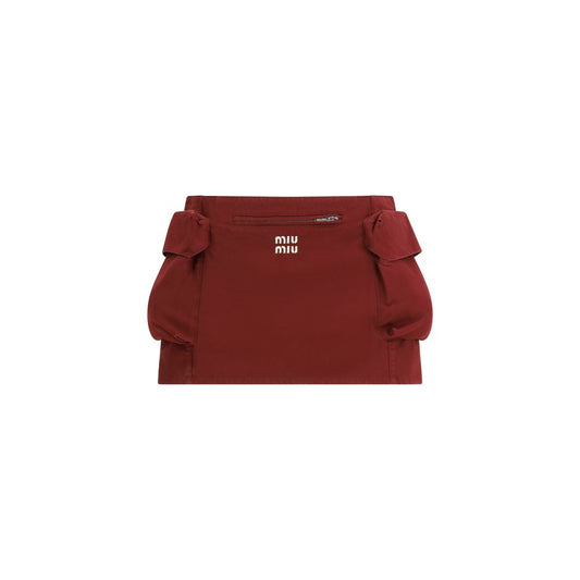 Bordeaux Cotton Mini Skirt