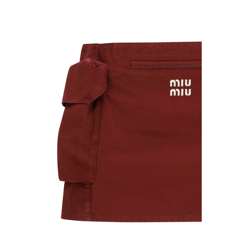 Bordeaux Cotton Mini Skirt
