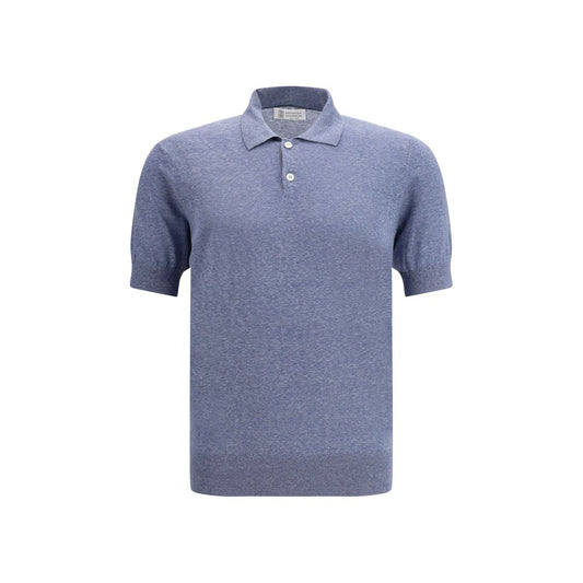 Blue Linen Polo Shirt