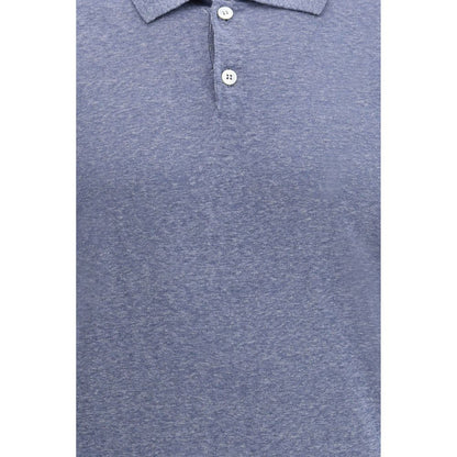 Blue Linen Polo Shirt
