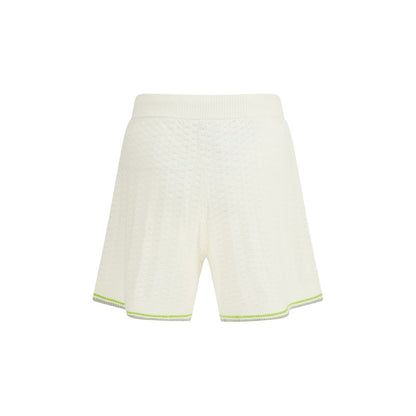 White Cotton Bermuda Shorts