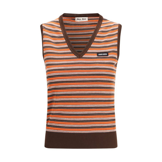 Multicolor Wool Sleeveles Sweater