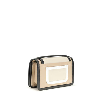 Beige Calf Leather Bos Taurus Shoulder Bag