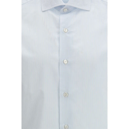 Blue Cotton Pattern Shirt