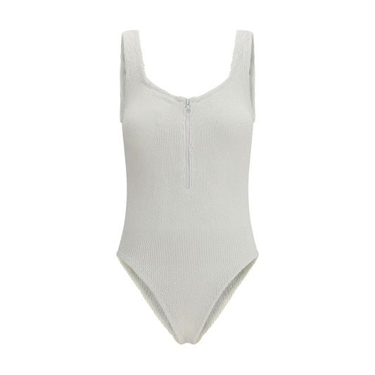 White Polyamide One-Piece Swimsuit