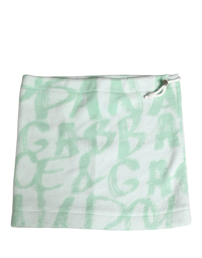 Men White Logo Print Nylon Neck Warmer Hat