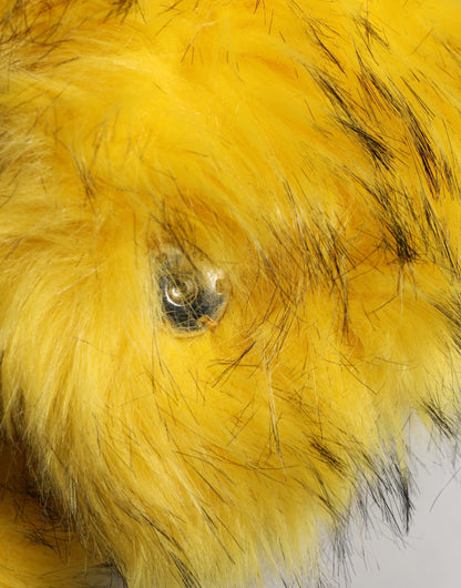 Yellow Modacrylic Fur Women Bucket Capello Hat