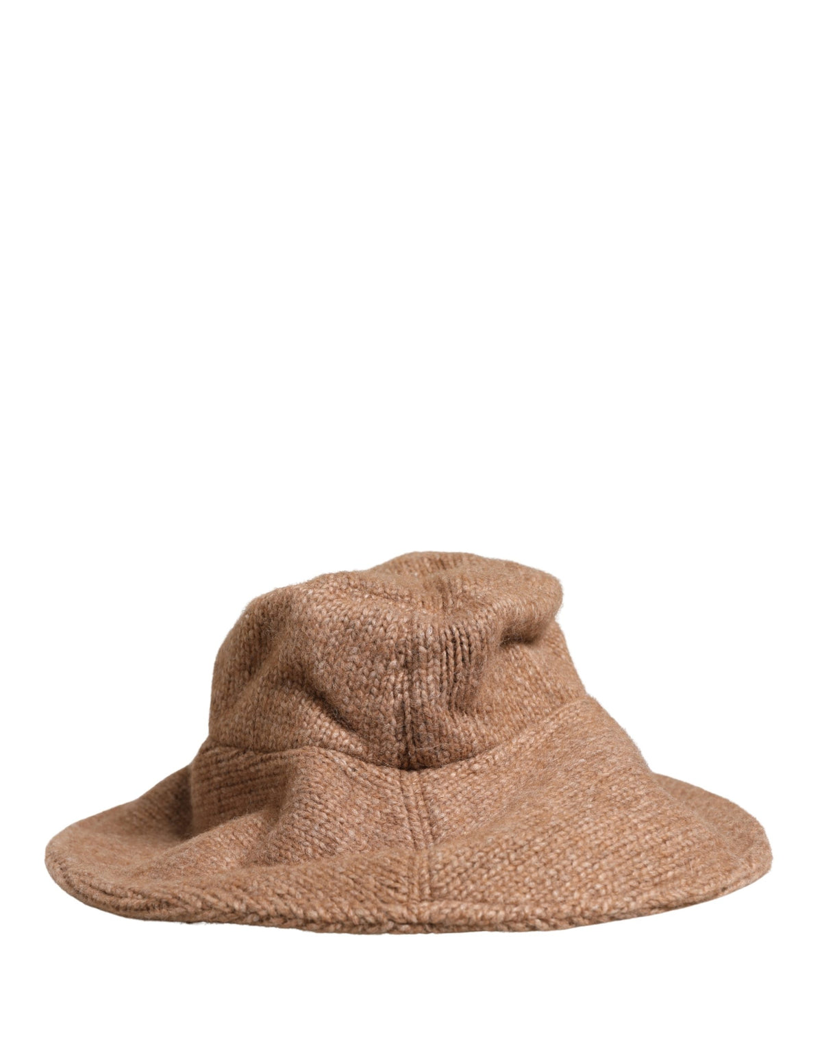 Brown Llama Wool Women Knitted Capello Hat