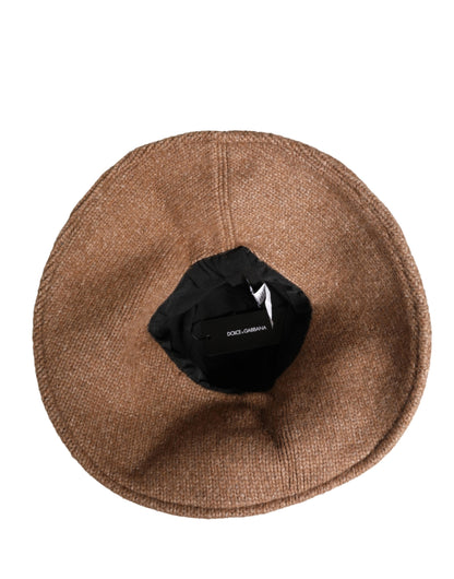 Brown Llama Wool Women Knitted Capello Hat