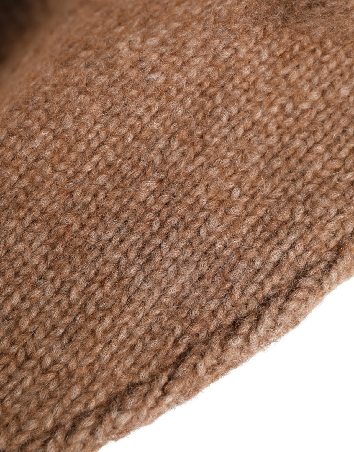 Brown Llama Wool Women Knitted Capello Hat