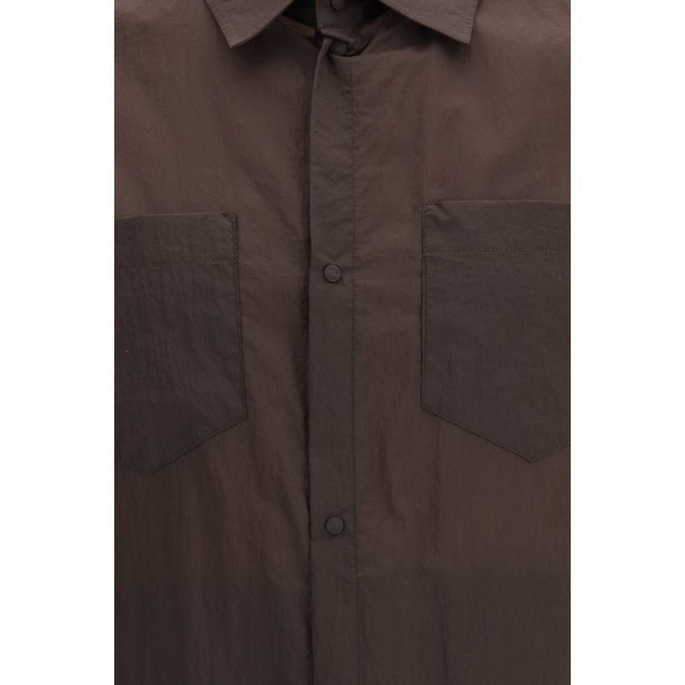 Brown Polyamide Dress Shirt