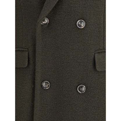 Bicolor Fleece Wool Coat