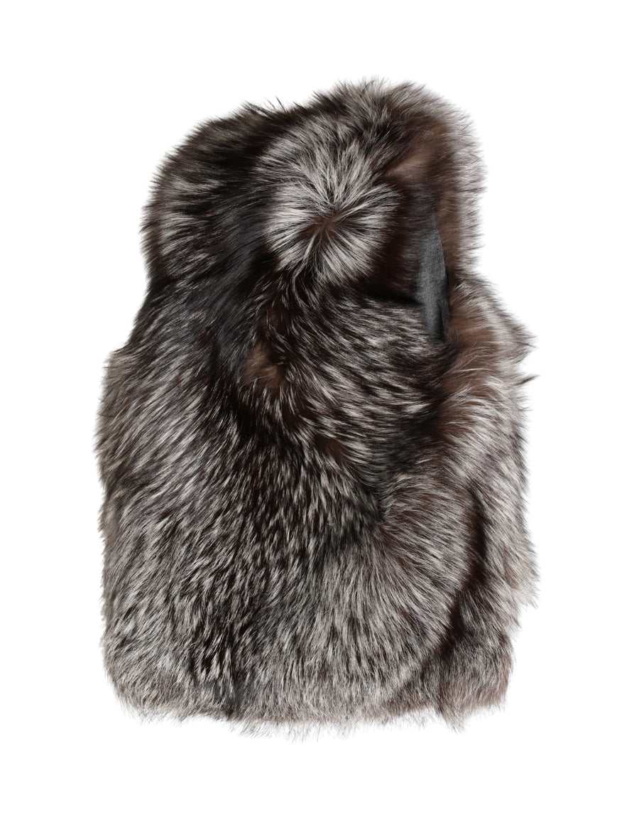 Brown Faux Fur Whole Head Wrap Capello Hat