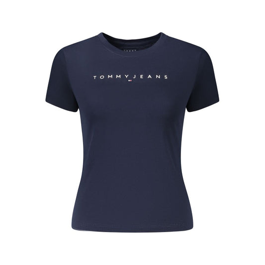 Blue Cotton Women T-Shirt