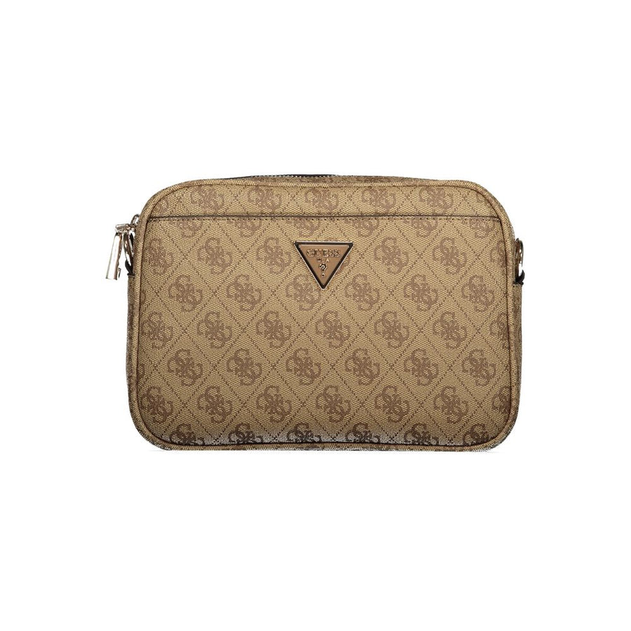 Beige Polyurethane Women Handbag
