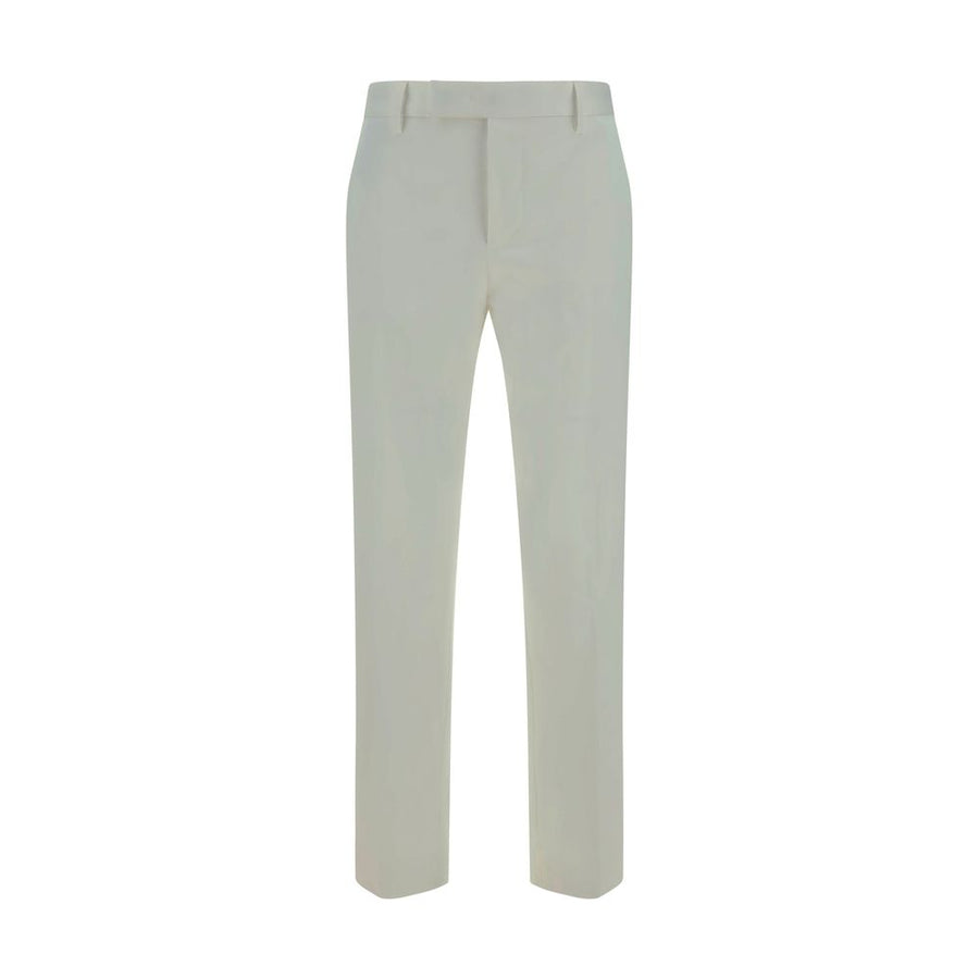 White Cotton Casual Pants