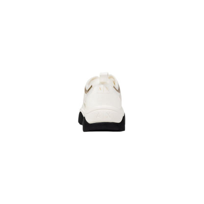 White Polyester Athletic Sneakers