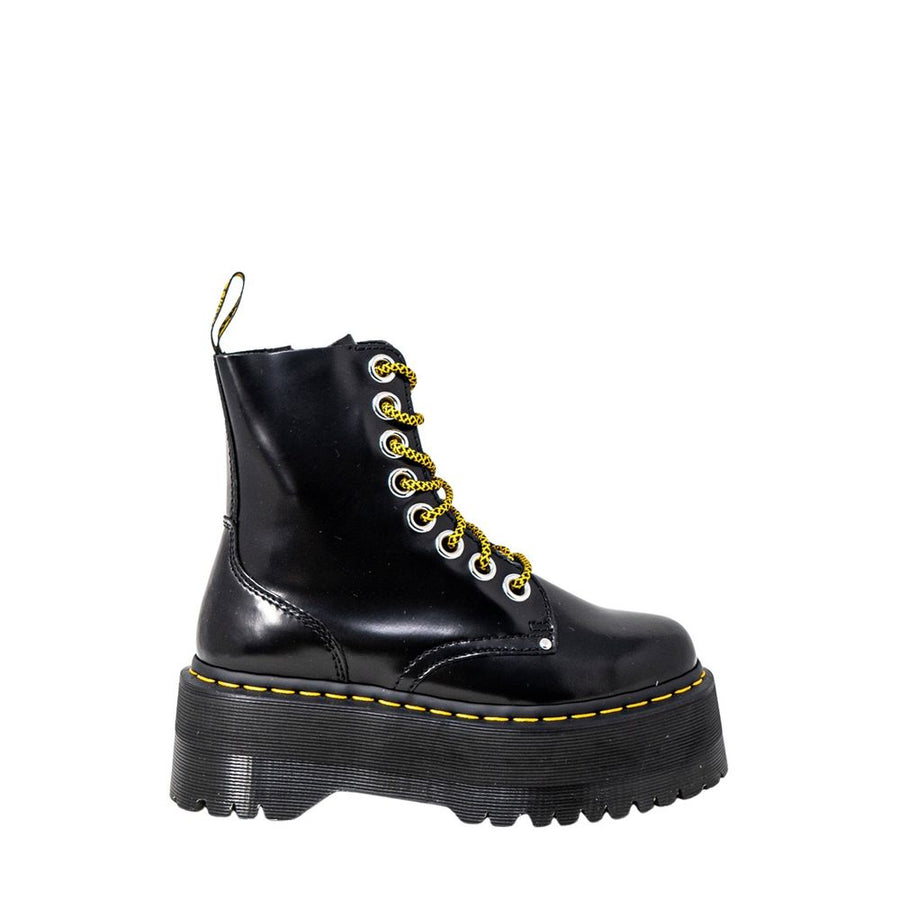 Black Leather Lace-Up Boots