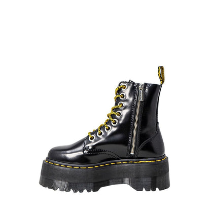 Black Leather Lace-Up Boots