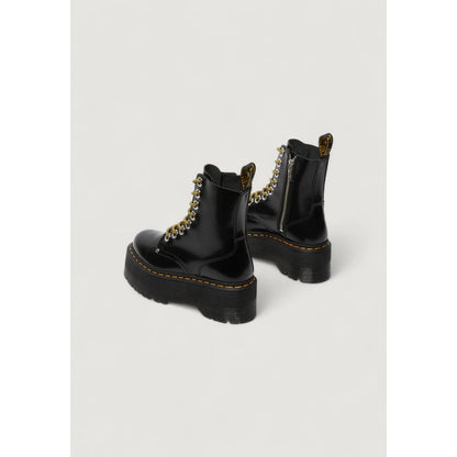 Black Leather Lace-Up Boots