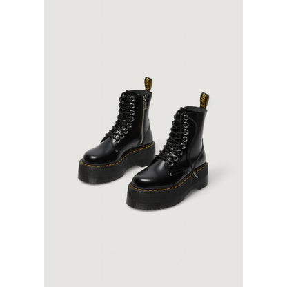 Black Leather Lace-Up Boots
