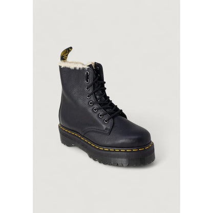 Black Leather Lace-Up Boots