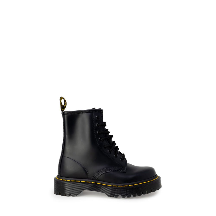 Black Leather Lace-Up Boots