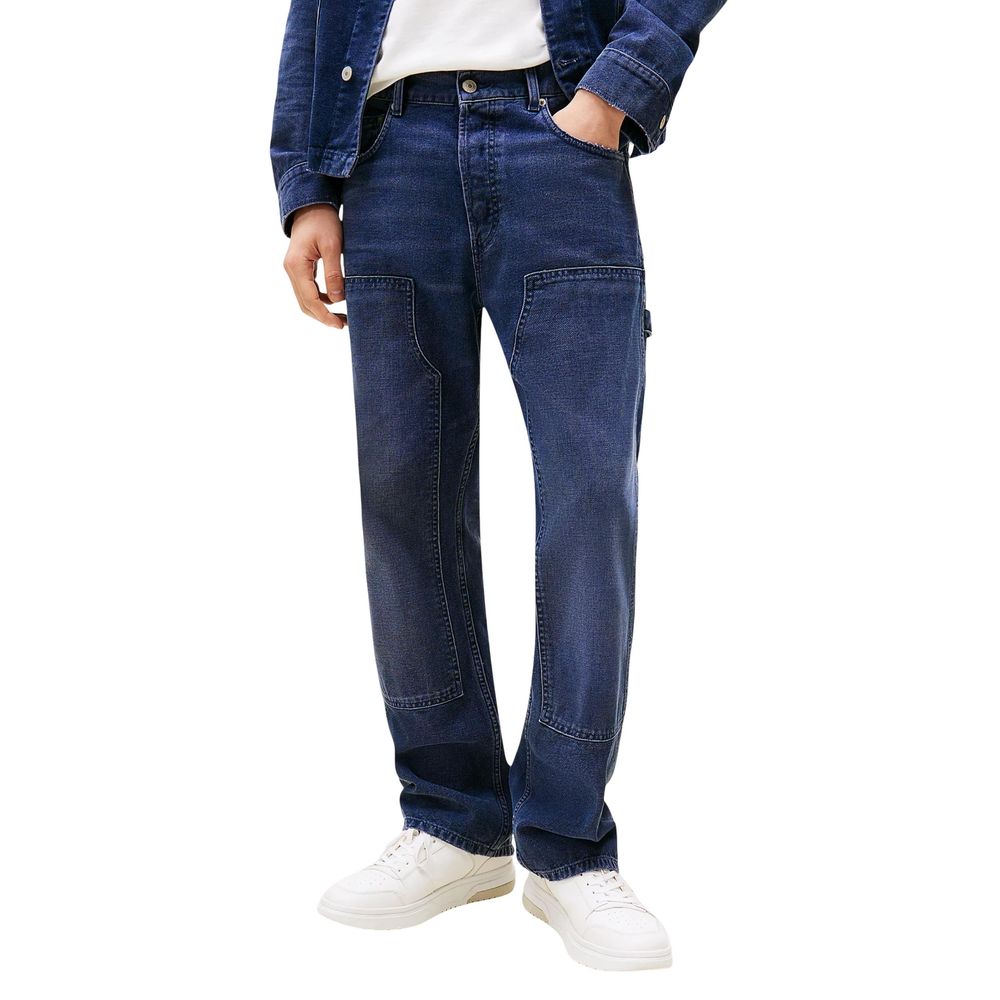 Blue Recycled Cotton Relaxed Fit Jeans