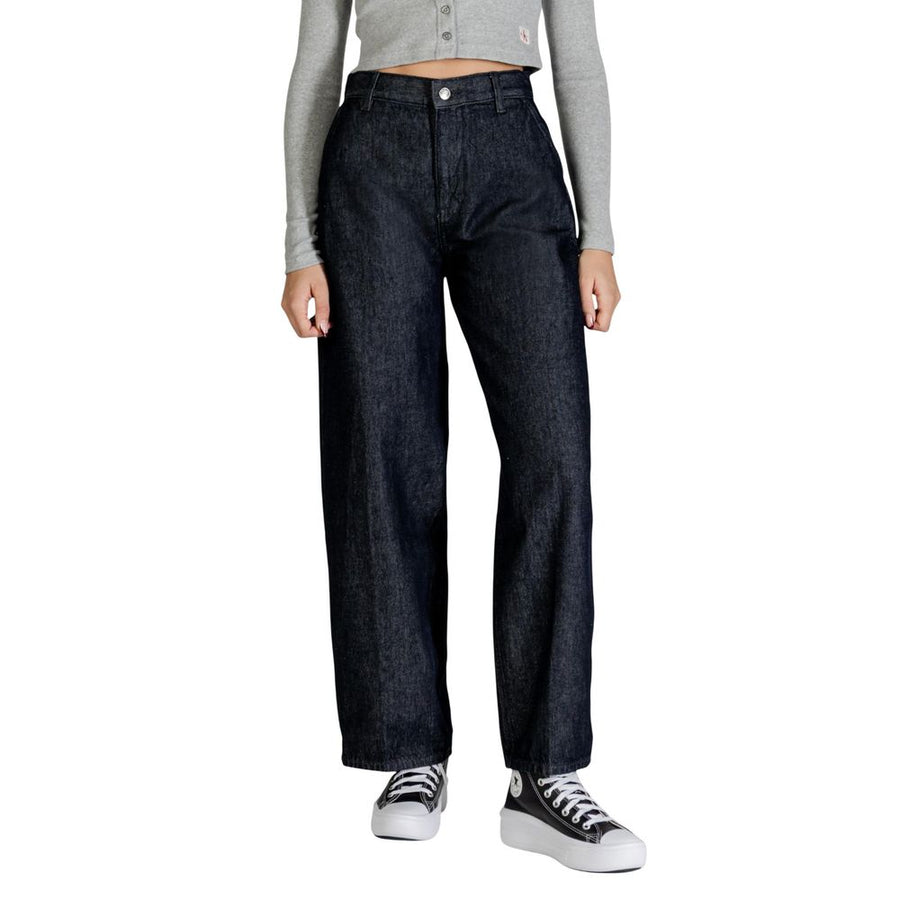 Blue Cotton Bootcut Jeans