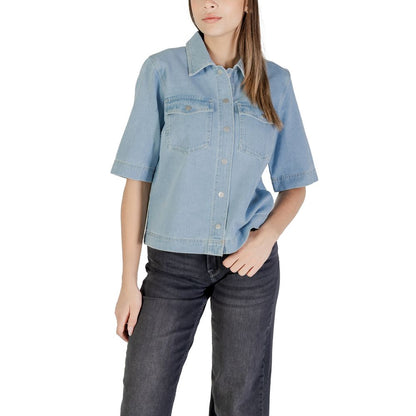 Light Blue Cotton Shortsleeve Shirt