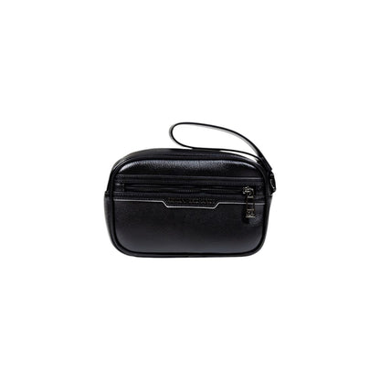 Black Polyester Clutch Bag