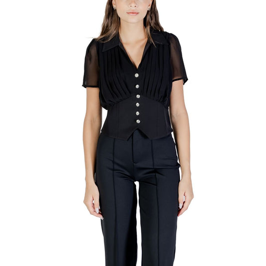 Black Polyester Shortsleeve Shirt