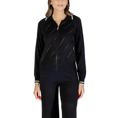 Black And White Viscose Cardigan