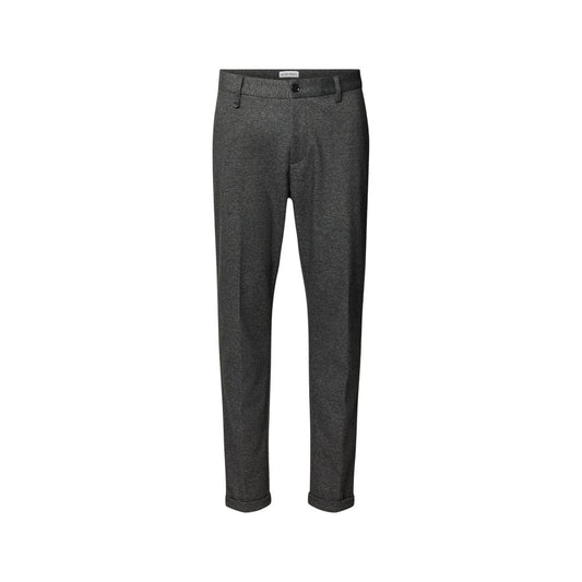Gray Polyester Skinny Pants