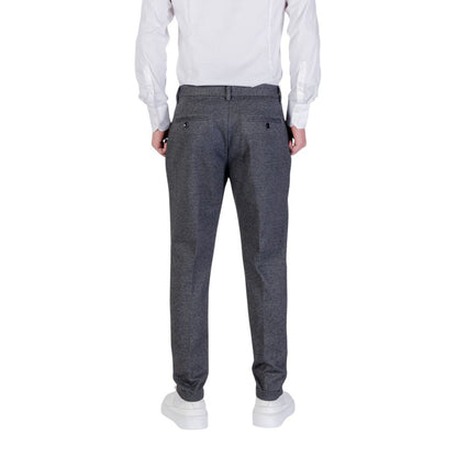 Gray Polyester Skinny Pants