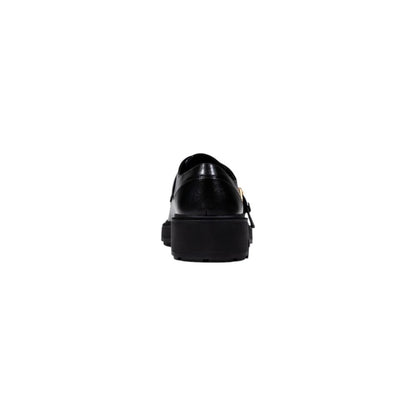 Black Artificial Leather Platform Pumps