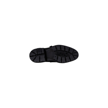 Black Artificial Leather Platform Pumps