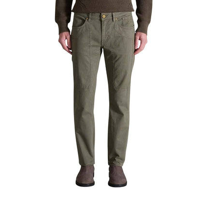 Green Cotton Skinny Pants